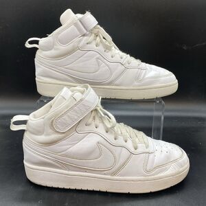 Nike Court Borough Mid 2 Triple White Youth Shoes CD7782-100 GS Size 7Y
